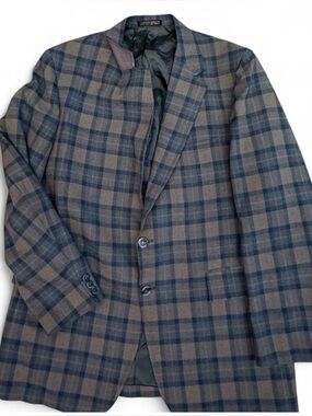 Stetson Brown & Navy Plaid Sport Coat